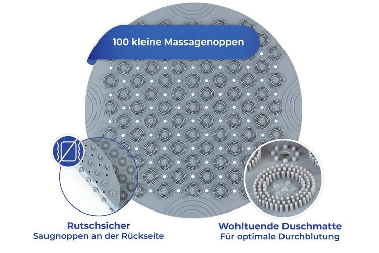 Produktbild: Duschmatte mit Fu&szlig;reflexzonenmassage, bequeme Badematte
