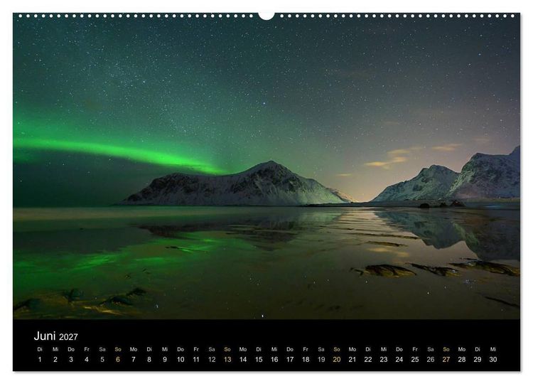 Produktbild: Magische N&auml;chte - POLARLICHT (Wandkalender 2027 DIN A2 quer), CALVENDO Monatskalender
