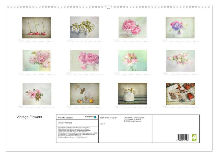 Produktbild: Vintage Flowers (Wandkalender 2026 DIN A2 quer), CALVENDO Monatskalender
