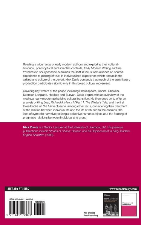 Produktbild: Early Modern Writing and the Privatization of Experience