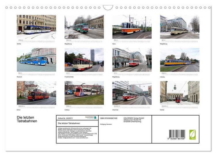 Produktbild: Die letzten Tatrabahnen (Wandkalender 2027 DIN A3 quer), CALVENDO Monatskalender