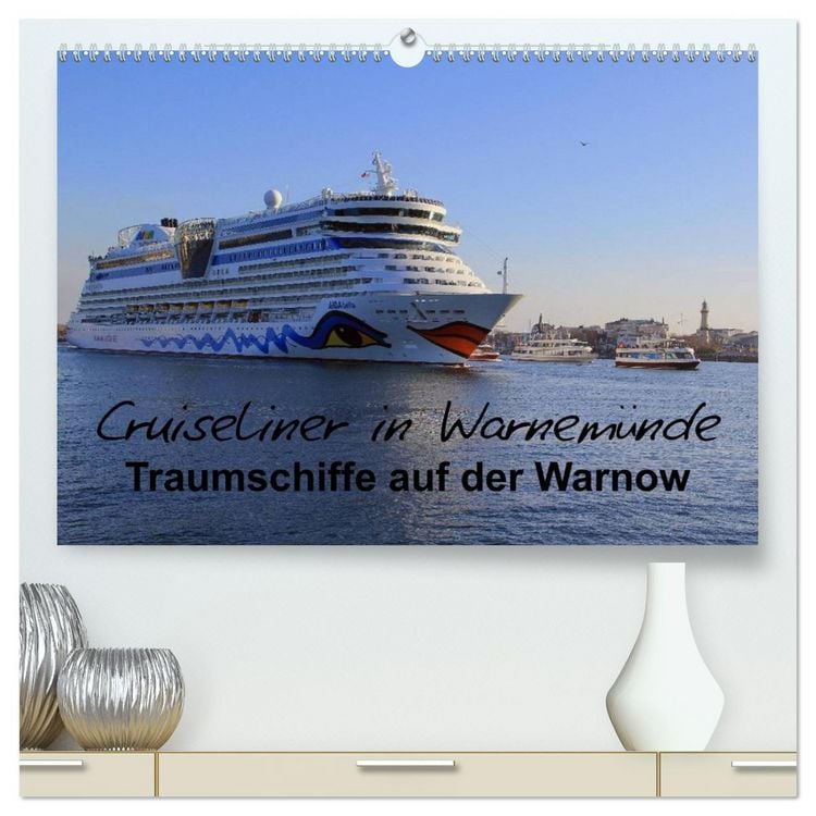 Produktbild: Cruiseliner in Warnem&uuml;nde (hochwertiger Premium Wandkalender 2026 DIN A2 quer), Kunstdruck in Hochglanz