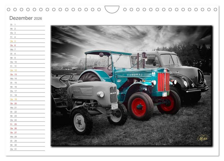 Produktbild: Oldtimer - nostalgische Trecker und Lastwagen (Wandkalender 2026 DIN A4 quer), CALVENDO Monatskalender