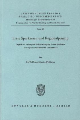 Produktbild: Freie Sparkassen und Regionalprinzip.