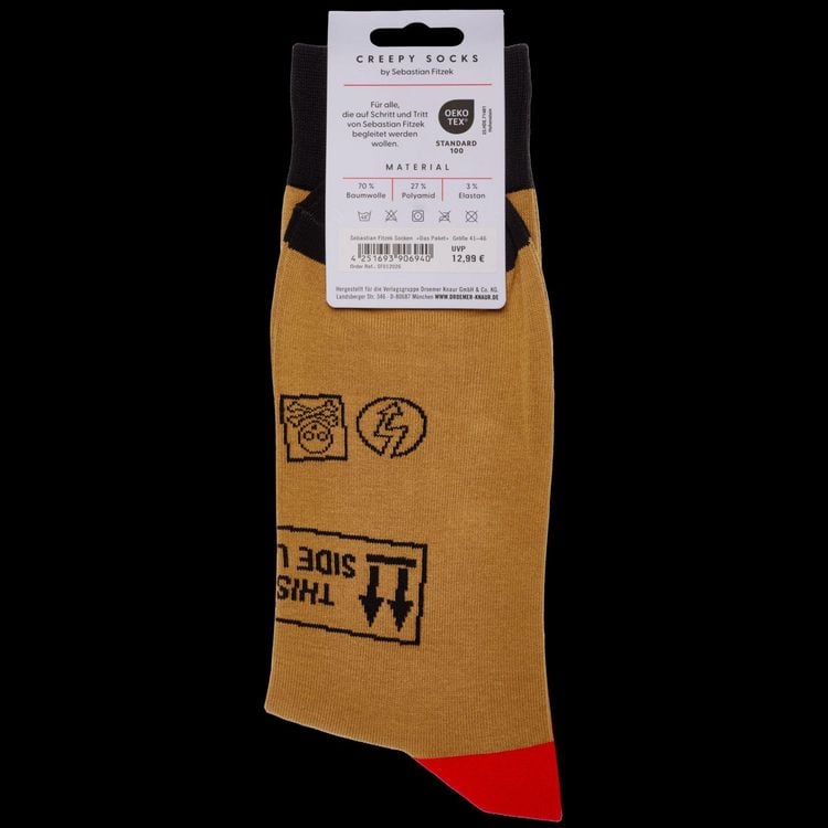 Produktbild: Sebastian Fitzek-Socken "Das Paket" Gr&ouml;&szlig;e 41 - 46