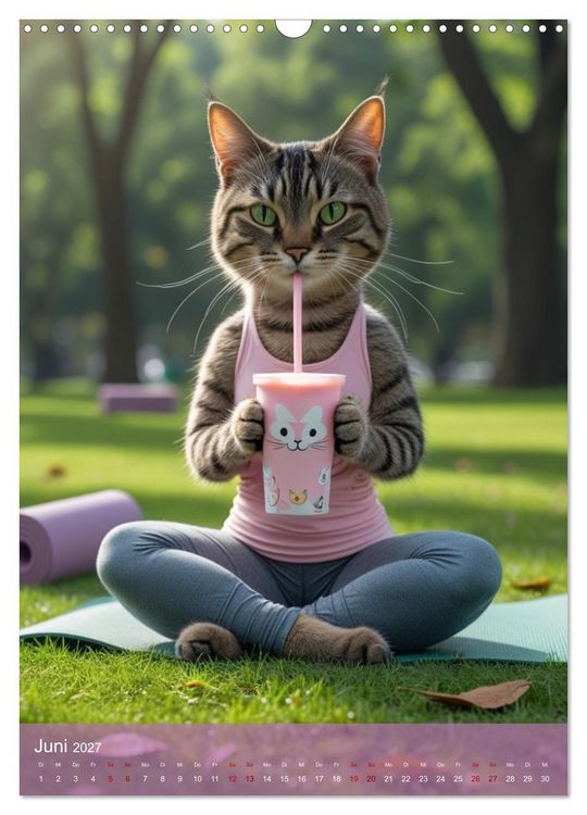 Produktbild: Naschkatzen &ndash; S&uuml;&szlig;e Samtpfoten auf Kalorienjagd (Wandkalender 2027 DIN A3 hoch), CALVENDO Monatskalender