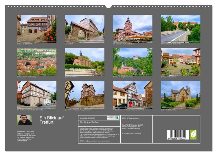 Produktbild: Ein Blick auf Treffurt (hochwertiger Premium Wandkalender 2026 DIN A2 quer), Kunstdruck in Hochglanz