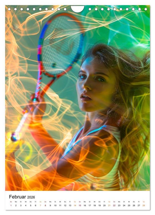 Produktbild: Tennis kreativ (Wandkalender 2026 DIN A4 hoch), CALVENDO Monatskalender