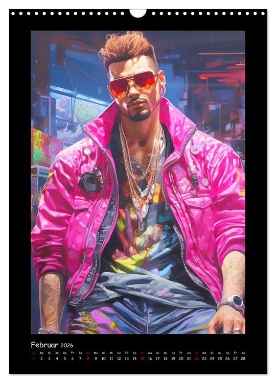 Produktbild: Cyberpunk Heroes. Futuristische Fusion von Technik und Kunst (Wandkalender 2026 DIN A3 hoch), CALVENDO Monatskalender