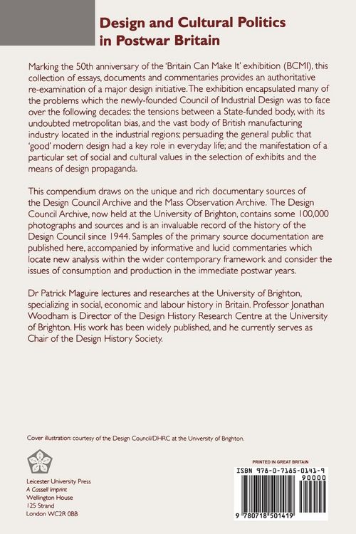 Produktbild: Design and Cultural Politics in Postwar Britain