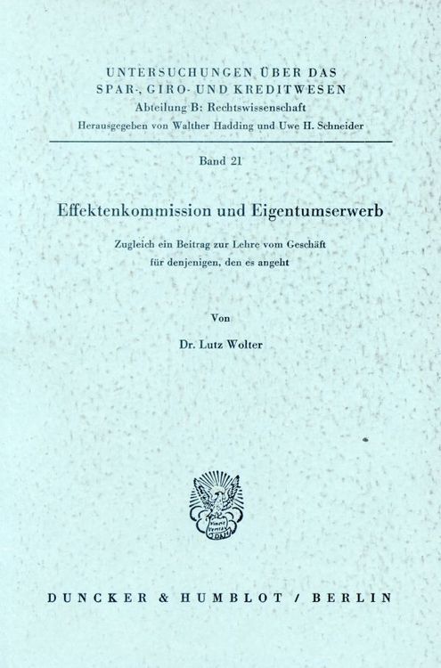 Produktbild: Effektenkommission und Eigentumserwerb.