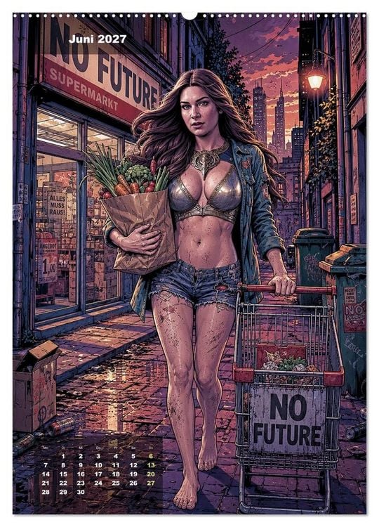 Produktbild: No Future: Dystopische Street-Art Graphic Novel (Wandkalender 2027 DIN A2 hoch), CALVENDO Monatskalender