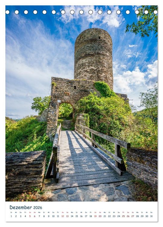 Produktbild: Burgen und Burgruinen am Mittelrhein (Tischkalender 2026 DIN A5 hoch), CALVENDO Monatskalender