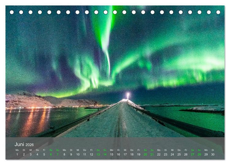 Produktbild: Naturwunder Polarlicht (Tischkalender 2026 DIN A5 quer), CALVENDO Monatskalender