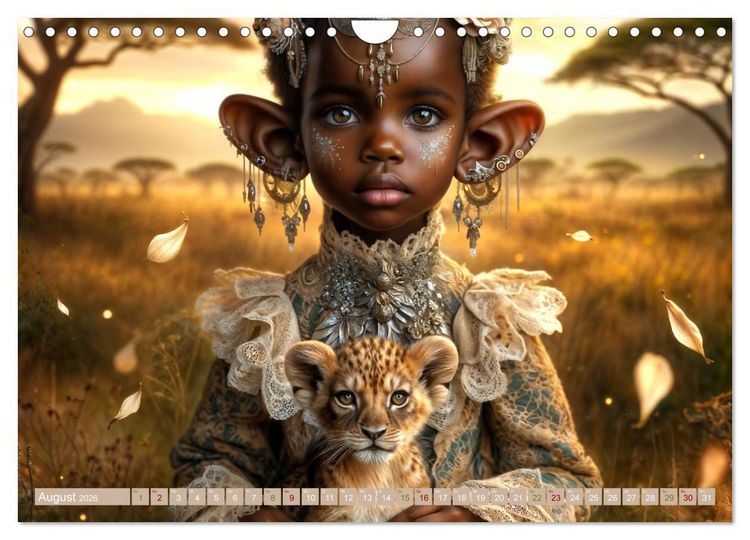Produktbild: Elfenkinder und ihre Freunde - Magie und Natur im Einklang (Wandkalender 2026 DIN A4 quer), CALVENDO Monatskalender