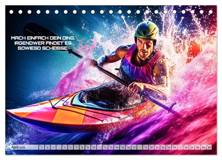 Produktbild: Kajak und Motivation (Tischkalender 2026 DIN A5 quer), CALVENDO Monatskalender