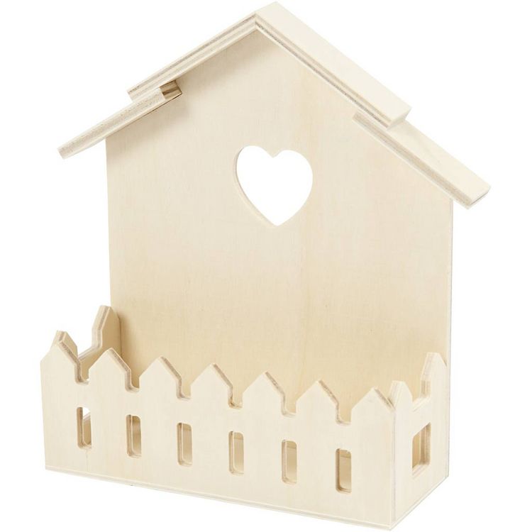 Produktbild: Creativ Company Haus mit Zaun, H 16,5 cm, T 5,5 cm, B 13 cm, 1 Stk