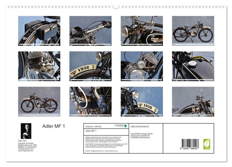 Produktbild: Adler MF 1 (hochwertiger Premium Wandkalender 2026 DIN A2 quer), Kunstdruck in Hochglanz