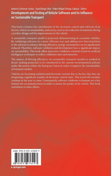 Produktbild: Development and Testing of Vehicle Software and its Influence on Sustainable Transport