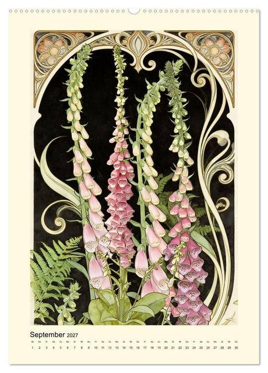 Produktbild: Bl&uuml;ten im reinsten Jugenstil (Wandkalender 2027 DIN A2 hoch), CALVENDO Monatskalender
