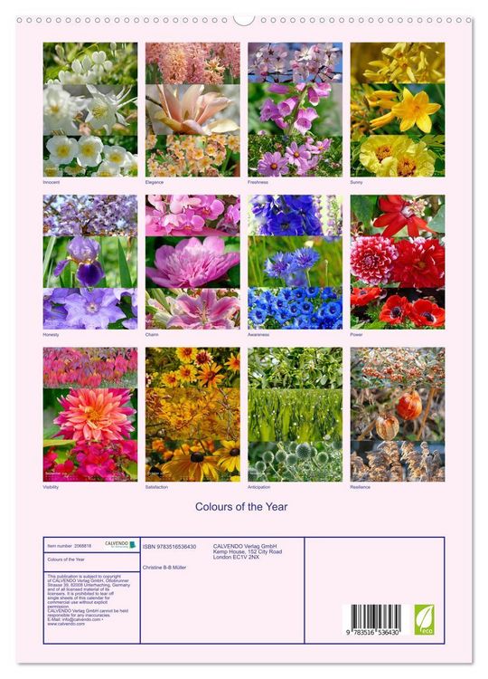 Produktbild: Colours of the Year (High Quality Premium Wall Calendar 2026 DIN A2 portrait),CALVENDO 12 Month Wall Calendar