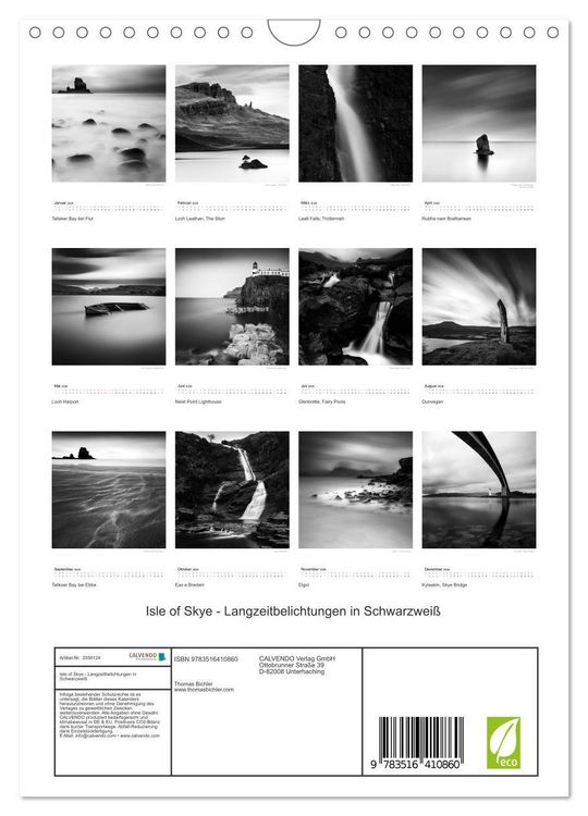 Produktbild: Isle of Skye - Langzeitbelichtungen in Schwarzwei&szlig; (Wandkalender 2026 DIN A4 hoch), CALVENDO Monatskalender
