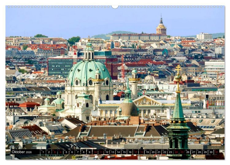 Produktbild: WIEN von oben (Wandkalender 2026 DIN A2 quer), CALVENDO Monatskalender