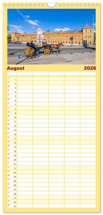 Produktbild: Familienplaner 2026 - Ein Herz f&uuml;r Sevilla mit 5 Spalten (Wandkalender, 21 x 45 cm) CALVENDO
