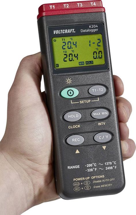 Produktbild: VOLTCRAFT K204 Temperatur-Messger&auml;t -200 - +1370&deg;C F&uuml;hler-Typ K Datenlogger-Funktion