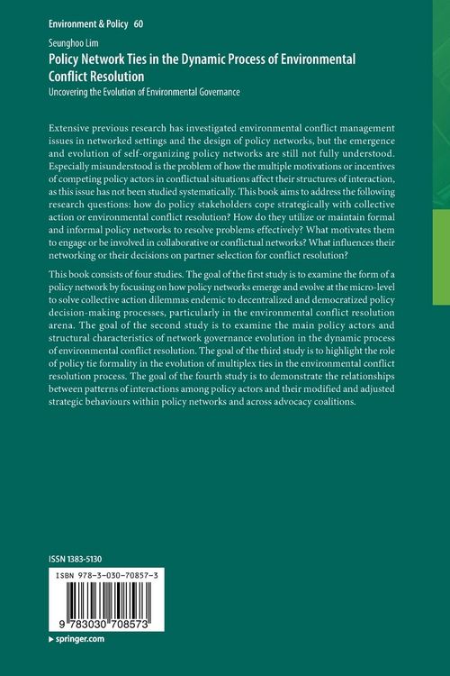 Produktbild: Policy Network Ties in the Dynamic Process of Environmental Conflict Resolution