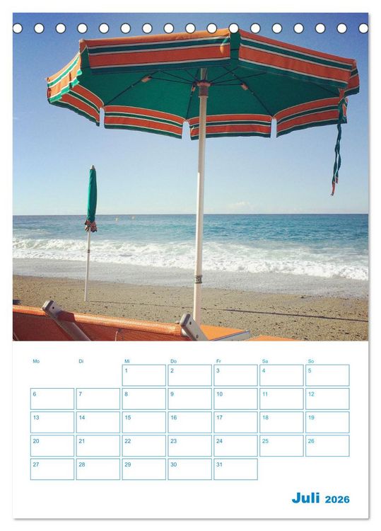 Produktbild: Blauer Ligurien Sommer (Tischkalender 2026 DIN A5 hoch), CALVENDO Monatskalender