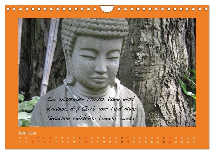 Produktbild: Buddha & Zitate (Wandkalender 2026 DIN A4 quer), CALVENDO Monatskalender