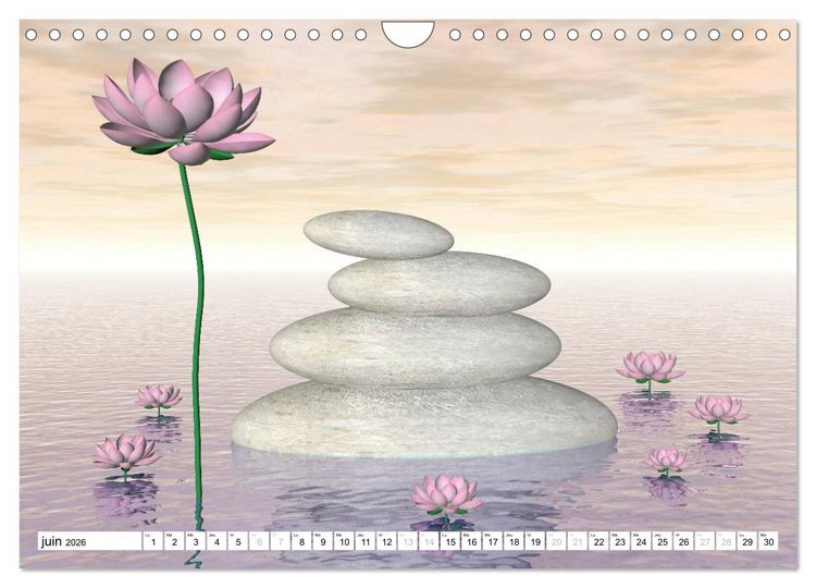 Produktbild: LOTUS M&Eacute;DITATIFS (Calendrier mural 2026 DIN A4 vertical), CALVENDO calendrier mensuel