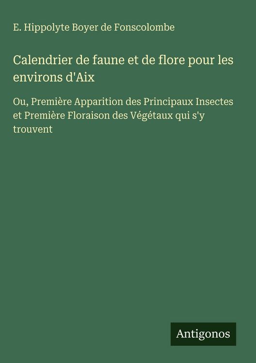 Produktbild: Calendrier de faune et de flore pour les environs d'Aix