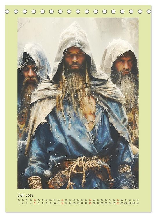 Produktbild: Druidenland. Keltische Fantasy-Figuren aus der Anderwelt (Tischkalender 2026 DIN A5 hoch), CALVENDO Monatskalender