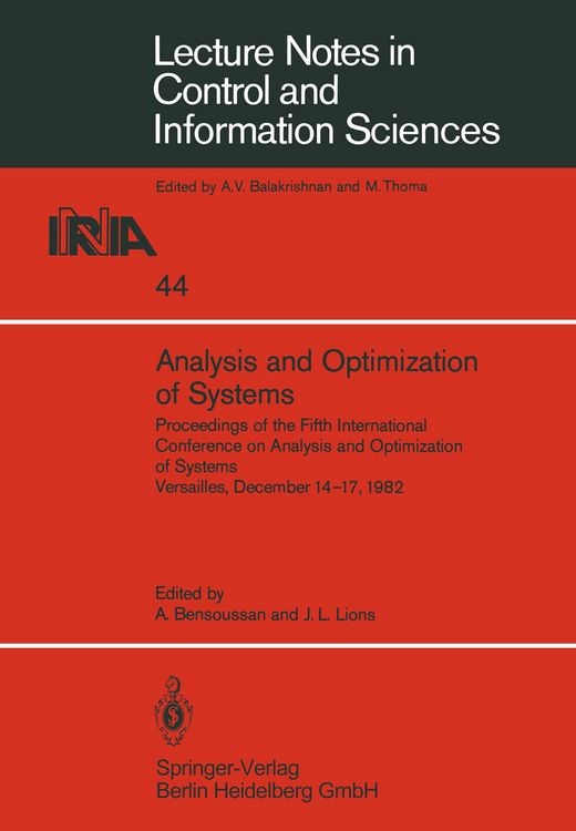 Produktbild: Analysis and Optimization of Systems