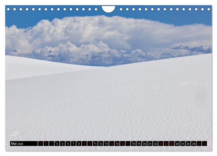 Produktbild: Wei&szlig;e Wunderwelten - White Sands National Monument (Wandkalender 2026 DIN A4 quer), CALVENDO Monatskalender