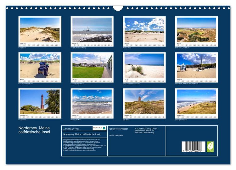 Produktbild: Norderney. Meine ostfriesische Insel (Wandkalender 2026 DIN A3 quer), CALVENDO Monatskalender
