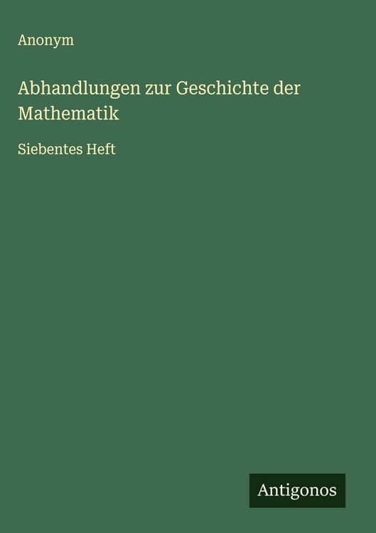 Produktbild: Abhandlungen zur Geschichte der Mathematik
