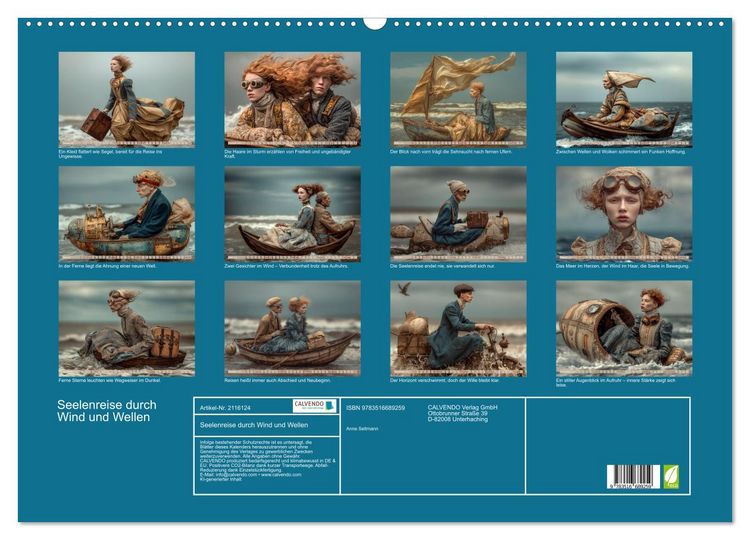 Produktbild: Seelenreise durch Wind und Wellen (Wandkalender 2026 DIN A2 quer), CALVENDO Monatskalender