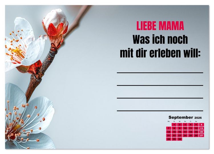 Produktbild: Kalender f&uuml;r Mamas - Was ich dir sagen will (Wandkalender 2026 DIN A4 quer), CALVENDO Monatskalender