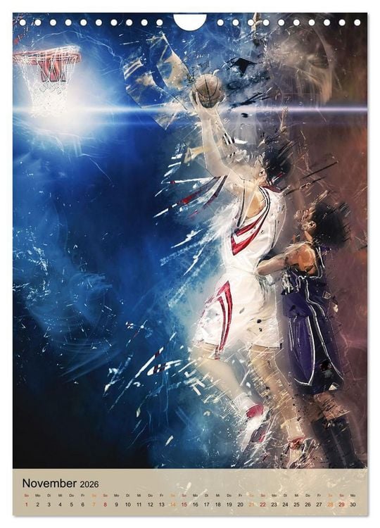 Produktbild: Basketball spektakul&auml;r (Wandkalender 2026 DIN A4 hoch), CALVENDO Monatskalender
