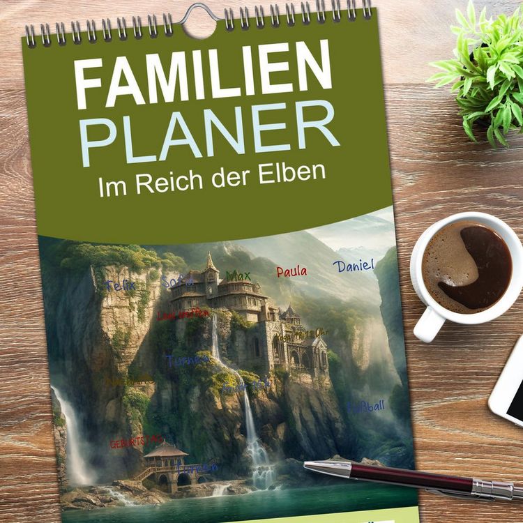 Produktbild: Familienplaner 2026 - Im Reich der Elben mit 5 Spalten (Wandkalender, 21 x 45 cm) CALVENDO
