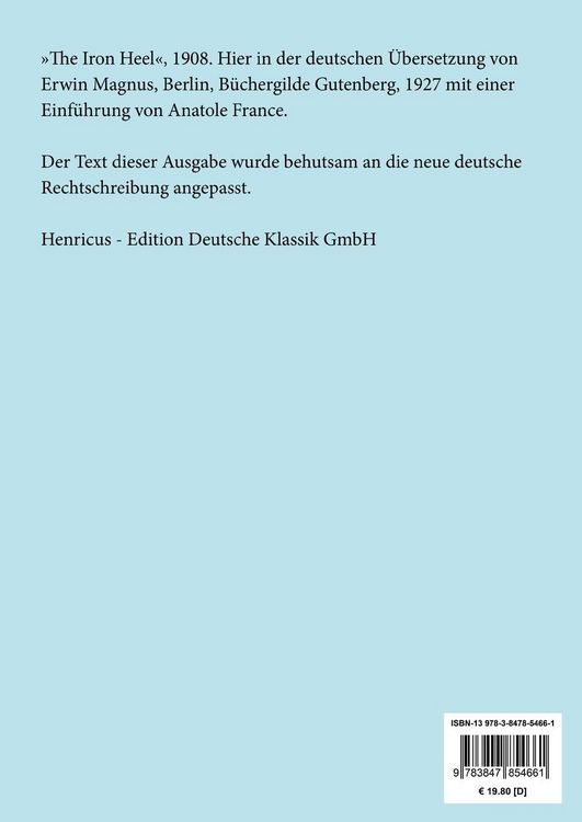 Produktbild: Die eiserne Ferse (Gro&szlig;druck)