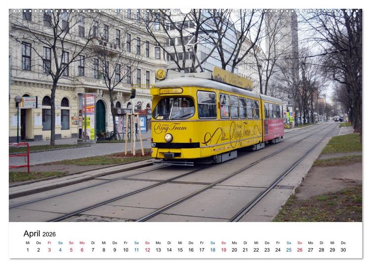 Produktbild: Mit der Bim durch Wien - Die Wiener Stra&szlig;enbahn (hochwertiger Premium Wandkalender 2026 DIN A2 quer), Kunstdruck in Hochglanz