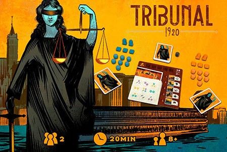 Produktbild: Corax Games 1028650 - Tribunal 1920, Kombination aus Bluff-Spiel und Drei Gewinnt