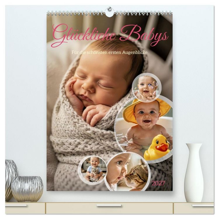 Produktbild: Gl&uuml;ckliche Babys (hochwertiger Premium Wandkalender 2027 DIN A2 hoch), Kunstdruck in Hochglanz
