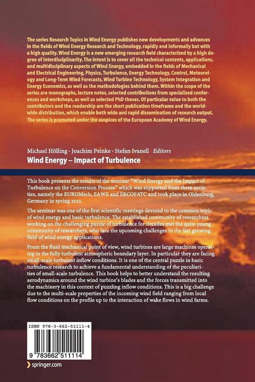Produktbild: Wind Energy - Impact of Turbulence
