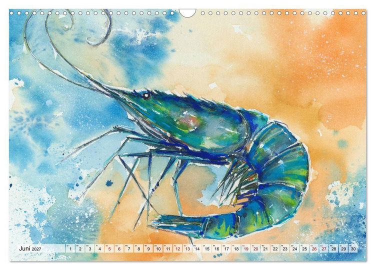 Produktbild: Die Meereswelt in Aquarell (Wandkalender 2027 DIN A3 quer), CALVENDO Monatskalender