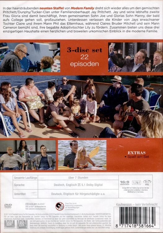 Produktbild: Modern Family - Die komplette Season 9 [3 DVDs]